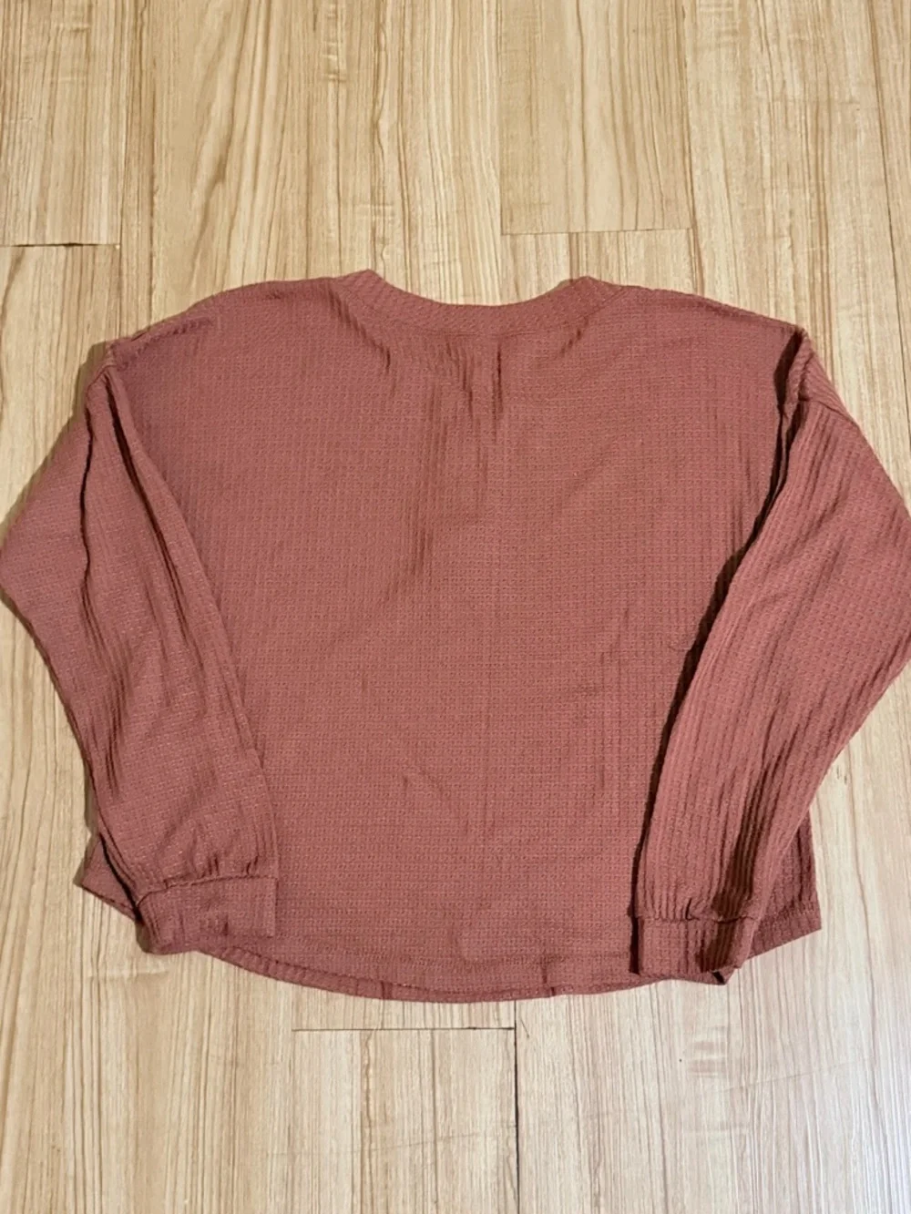 mine rust waffle knit pajama set - terracotta hue - Picture 4 of 10